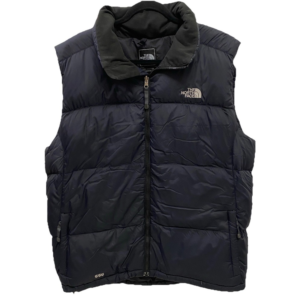 The North Face Vest Black Puffer 550 Goose Down Men's XL Packable Hiking Travel